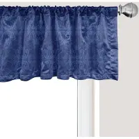 Abakuhaus Marineblauwe raamvalletje, gordijnvalletje voor keuken en slaapkamer met tunnelzoom, 137 cm x 30 cm, blauw