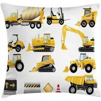 Abakuhaus – Kleuter-kussenhoes – 45x45 cm – geel, zwart, rood – bedrukt aan beide zijden, met rits