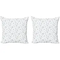 Abakuhaus Kussenhoes – Sneeuwvlok 2×45×45 cm – Dubbelzijdig – Microvezel Wit/Grijs