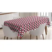 Abakuhaus Geometrisch Tafelkleed – Abstracte Driehoeken – 140x240 cm – Wasbaar, Binnen/Buiten, Donker Koraal