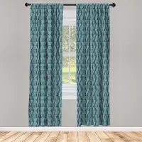 Abakuhaus Gordijnen – Moderne Vierkante Driehoeken – 2x75x175 cm – petrol/donkerblauw