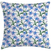 Abakuhaus Kussenhoes – Bloemen Motief – 45x45 cm – Lavendel-Blauw-Groen – Dubbelzijdig bedrukt