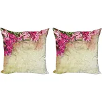 Abakuhaus Retro Dekokussenhoes – 45x45 cm – Dubbelzijdig digitaal bedrukt – Roze/Groen/Bleekgeel