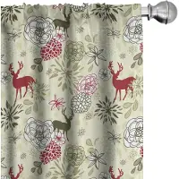 Abakuhaus Winter Gordijnen – 2x75x175 cm – Olijfgroen/Lichtgroen