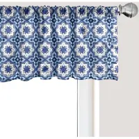 Abakuhaus Marineblauwe raamvalletje, gordijnvalletje voor keuken en slaapkamer met tunnelzoom, 137 cm x 45 cm, violetblauw lichtblauw