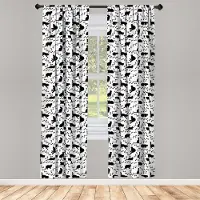 Abakuhaus Kattenraamgordijnen – 2x75x175 cm – Voorhang – Zwart/Wit