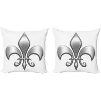 Abakuhaus Fleur De Lis Kussenhoezen – 2x50x50 cm – Dubbelzijdig bedrukt, mikrofaser, rits