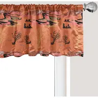 Abakuhaus Landschap Raamvalletje, Gordijnvalletje voor Keuken en Slaapkamer Decoratie met Tunnelzoom, 137 cm x 45 cm, Gebrande Sienna Meerkleurig