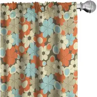 Abakuhaus – Bloemen gordijnen 2x75x175 cm – veelkleurige microvezel