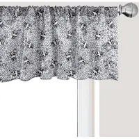 Abakuhaus Gordijnvalletje met doodskopmotief, gordijnvalletje voor keuken en slaapkamer met tunnelzoom, 137 cm x 45 cm, zwart wit paarsgrijs