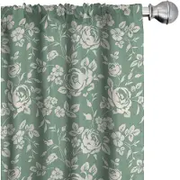 Abakuhaus Bloemen Gordijnen – 2x Panelen – 150x175 cm – Resedagroen