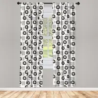 Abakuhaus – Zwart-witte raamgordijnen – 2-delige paneelset 75x175 cm – roedezak – microvezel