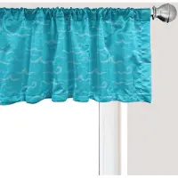 Abakuhaus Nautisch blauwe raamvalletje, gordijnvalletje voor keuken en slaapkamer met tunnelzoom, 137 cm x 45 cm, zeeblauw licht hemelsblauw