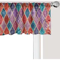 Abakuhaus Geometrische raamvalance, gordijnvalance voor keuken en slaapkamer met tunnelzoom, 137 cm x 45 cm, meerkleurig