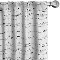 Abakuhaus Vogel-Avian – Raamgordijn 2x75x245 cm – Antraciet/Wit