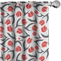 Abakuhaus Tulpen gordijnen – 2x75x225 cm – microvezel, halfdonker, digiprint groen-rood
