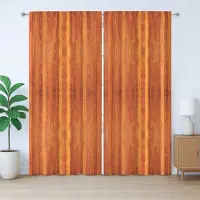 Abakuhaus Rustiek Kaneelkleurig Gordijn, Verticale Strepen in Bruin, met Bandjes en Haken voor de Woonkamer, 280 x 175 cm, Meerkleurig