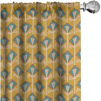 Abakuhaus Bloemen gordijnen – Tulpen in ruitvorm – 2x75x175 cm – microvezel – halfdonker