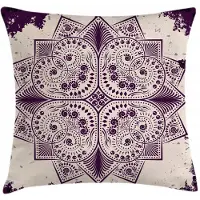 Abakuhaus Mandala-kussenhoes – 40x40 cm – Tweezijdig bedrukt, wasbaar, donkerviolet