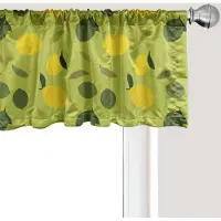 Abakuhaus Citroen raamvalletje, gordijnvalletje voor keuken en slaapkamer met tunnelzoom, 137 cm x 30 cm, olijfgroen geel