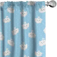 Abakuhaus – 2-delige gordijnen 75x245 cm – microvezel – lichtblauw/wit