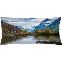 Abakuhaus Natur Kussenhoes – 90x40 cm – Dubbelzijdig bedrukt – Groen/Blauw
