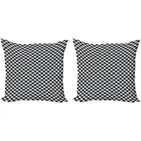 Abakuhaus Kussenhoes Set – Geometrische Cirkel – 2x45x45 cm – Dubbelzijdig bedrukt – Zwart/Wit/Grijs