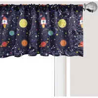 Abakuhaus Ruimteschip Raamvalletje,Gordijnvalletje voor Keuken Slaapkamer Decoratie met Tunnelzoom, 137 cm x 45 cm, Indigo Multicolor