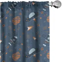 Abakuhaus Ruimte-Thema Gordijnen – 2x Panelen 75x225 cm – Microvezel, Halfdonker
