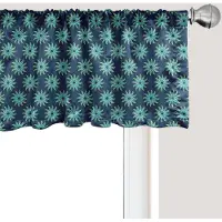 Abakuhaus Bloemenpatroon raamvalletje, gordijnvalletje voor keuken en slaapkamer met tunnelzoom, 137 cm x 45 cm, violetblauw hemelsblauw