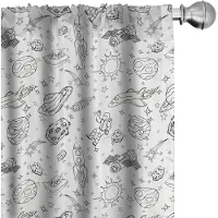 Abakuhaus Kindergordijnen Doodle – microvezel, 2x75x245 cm