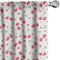 Abakuhaus – Gordijnen in kersenkleur – 2×75×175 cm – Microvezel – koraalgroen