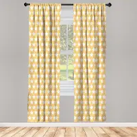 Abakuhaus Raamgordijnen – Retro Sterren – 2-panelen 75x175 cm Abrikoos crème