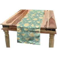 Abakuhaus Tafelrunner – 40x180 cm – Lichtgeel Turkoois, Polyester