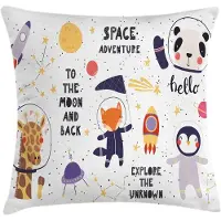 Abakuhaus Astronaut Kussenhoes – Beidzijdig Druk – 40x40 cm – Wit/Multicolor