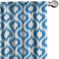 Abakuhaus Ikat-gordijnen – 2x75x225 cm – microvezel – Blauw-Wit