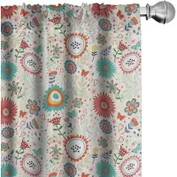 Abakuhaus Bloemen gordijnen – 2x75x175 cm – microvezel – multicolor