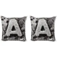 Abakuhaus Kussenhoes Set – 2x40x40 cm – Taupe Grijs – Dubbelzijdig bedrukt