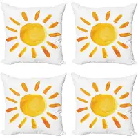 Abakuhaus Grunge Kussenhoes Set – 4x40x40 cm – Dubbelzijdig bedrukt – geel