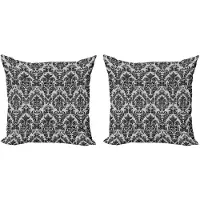 Abakuhaus Barok-kussenhoes – 2x45x45 cm – Dubbelzijdig bedrukt – Zwart/Wit