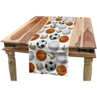 Abakuhaus Sport tafelrok – 40x225 cm – oranje/zwart/creme – wasbaar 40°C