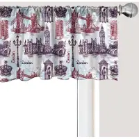 Abakuhaus London raamvalletje, gordijnvalletje voor keuken en slaapkamer met tunnelzoom, 137 cm x 45 cm, lichtblauw aubergine