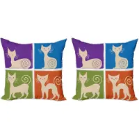 Abakuhaus Kussenhoes Set – 2x50x50 cm – Dubbelzijdig – Multicolor Microvezel