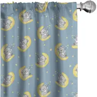 Abakuhaus Dromen Teddyberen maan – Voorhangen 2x75x175 cm – Microvezel