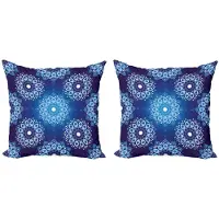 Abakuhaus Kussenhoes Set 2x40x40 cm – Dubbelzijdig Digitaaldruk – Sky Blue/Wit
