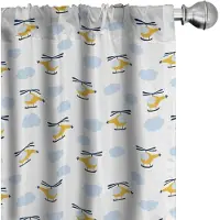Abakuhaus Kindergordijnen – 2x75x175 cm – Microfaser – Geel/Blauw
