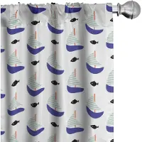 Abakuhaus Zeilboot Voorhangen – Minimalistisch – 2x75x245 cm – Paars/Blauw