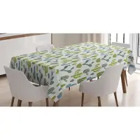 Abakuhaus Tafelkleed – Kaktusmotief, 140 x 200 cm, groen-teal, satijnmix