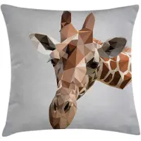 Abakuhaus Dierenprint Kussenhoes – Beide zijden bedrukt – Rits – 45x45 cm – Bruin/Grijs