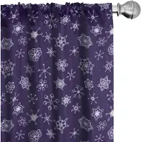 Abakuhaus Sneeuwvlok Voorhangen – 2x75x175 cm – Mikrofaser – Indigo/Lila
